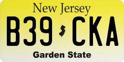 NJ license plate B39CKA