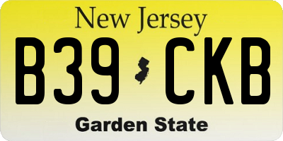 NJ license plate B39CKB