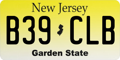 NJ license plate B39CLB