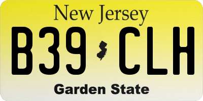 NJ license plate B39CLH
