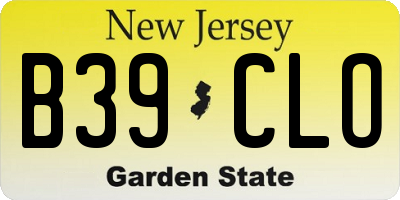 NJ license plate B39CLO