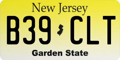 NJ license plate B39CLT