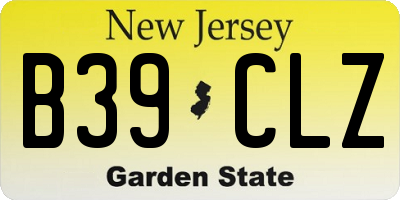 NJ license plate B39CLZ