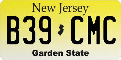 NJ license plate B39CMC