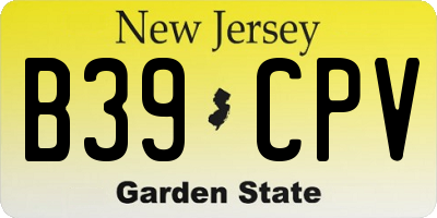 NJ license plate B39CPV