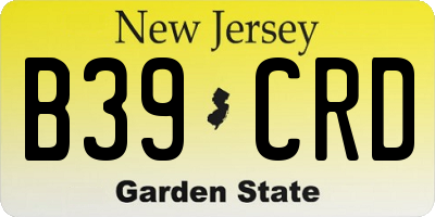 NJ license plate B39CRD