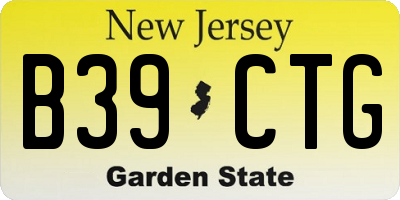 NJ license plate B39CTG