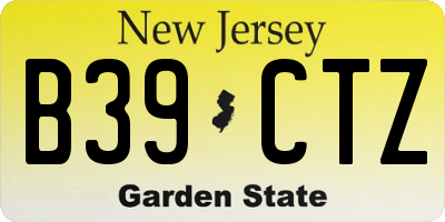 NJ license plate B39CTZ