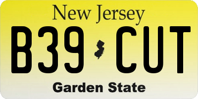 NJ license plate B39CUT