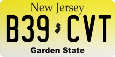 NJ license plate B39CVT