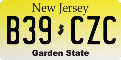 NJ license plate B39CZC
