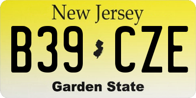 NJ license plate B39CZE