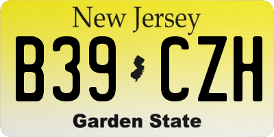 NJ license plate B39CZH