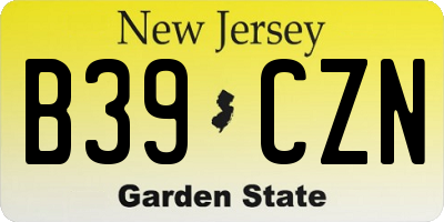 NJ license plate B39CZN