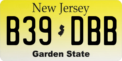 NJ license plate B39DBB