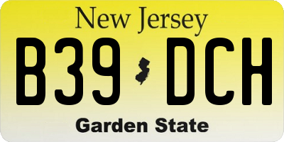 NJ license plate B39DCH