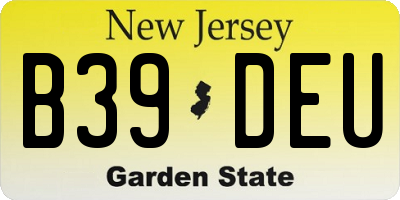 NJ license plate B39DEU