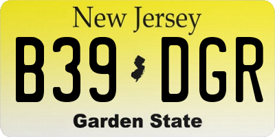 NJ license plate B39DGR