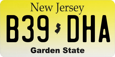NJ license plate B39DHA