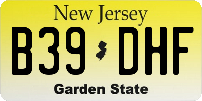 NJ license plate B39DHF