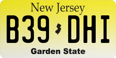 NJ license plate B39DHI