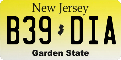 NJ license plate B39DIA