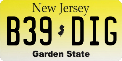 NJ license plate B39DIG