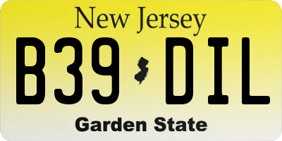 NJ license plate B39DIL