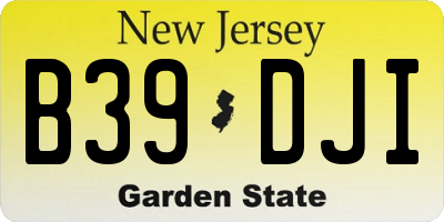NJ license plate B39DJI