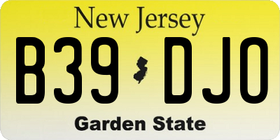 NJ license plate B39DJO