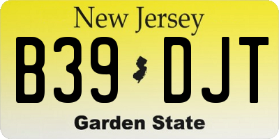 NJ license plate B39DJT