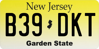 NJ license plate B39DKT