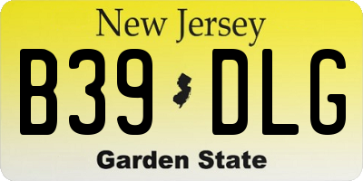NJ license plate B39DLG