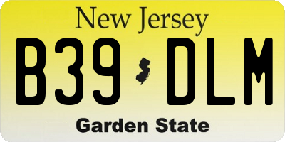 NJ license plate B39DLM