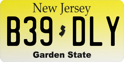 NJ license plate B39DLY