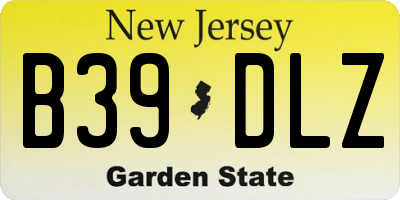 NJ license plate B39DLZ