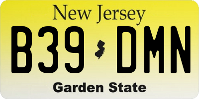 NJ license plate B39DMN