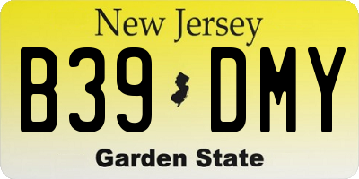 NJ license plate B39DMY