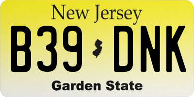NJ license plate B39DNK