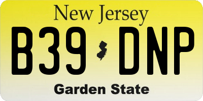 NJ license plate B39DNP
