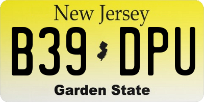 NJ license plate B39DPU