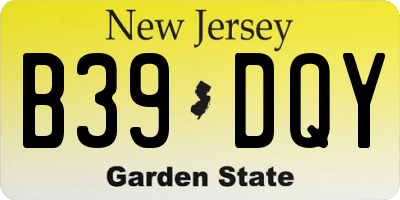 NJ license plate B39DQY