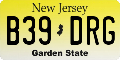 NJ license plate B39DRG