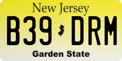 NJ license plate B39DRM