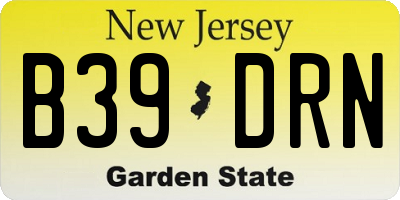 NJ license plate B39DRN