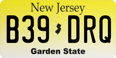 NJ license plate B39DRQ