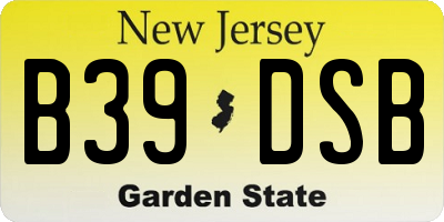 NJ license plate B39DSB