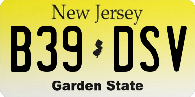 NJ license plate B39DSV