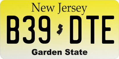 NJ license plate B39DTE