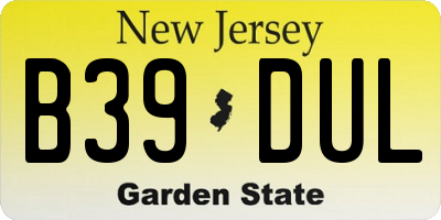 NJ license plate B39DUL